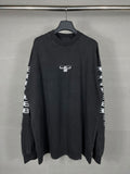 Men T-shirts Autumn and Winter Paris BB Embroidery Washed Old Long Sleeve T-Shirt Crew Neck Loose