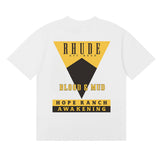 Rhude T Shirt Micro Label Letter Skull Print Short Sleeve T-Shirt