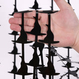 Themed Party Supplies Halloween Witch Hat Foil Fringe Curtain – 1×2m Black & Green Witch Theme Party Backdrop