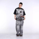 Hellstar T Shirt Vintage Abyss Eye vin Loose Short Sleeve Casual T-Shirt