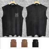 Purple Brand Distressed Tank T Shirts Distressed Sleeveless T-shirt Vest