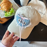 Y2k hot girl hat heavy industry stereo heart lace peaked cap patch sun visor baseball cap