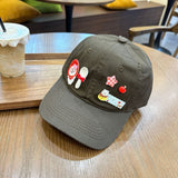 Y2k hot girl hat heavy industry cartoon red puppy baseball cap easiest for match sunshade peaked cap