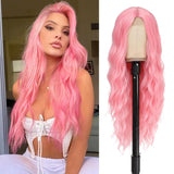 Women's Wigs Middle Part Long Wavy Ombre Lace Front Wig