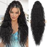 Women's Wigs High Temperature Silk Water Ripple Long Curly Hair Ponytail Hair Extensions Ponytail