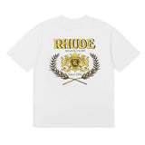 Rhude T Shirt Wheat Ear Badge Short Sleeve T-Shirt
