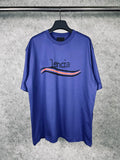 Men T-shirts Paris Graffiti + Rotten Short Sleeve T-Shirt Loose Casual