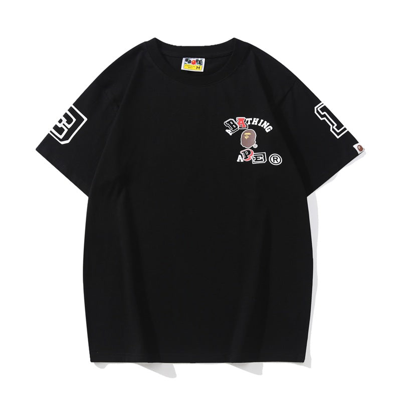 Bathing Ape T Shirt Summer Numeric Alphabet Print Short Sleeve T-Shirt