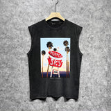 Purple Brand Distressed Tank T Shirts Distressed Sleeveless T-shirt Vest