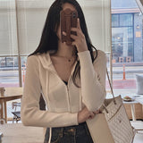Women Sun Protection Shirt Elegant Zipper Knitted Short Coat