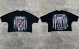 Street Unisex T-shirt Hip Hop Punk Vintage Short Sleeve