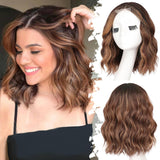 Women's Wigs Silicone Net 4X1 Lace Graduation Short Bob Curly Lace Wig