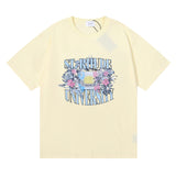 Rhude T Shirt Flag Floral Print Short Sleeve T-Shirt