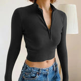 Women Tops Fashion Breathable Long Sleeves Top (ZJ0415)