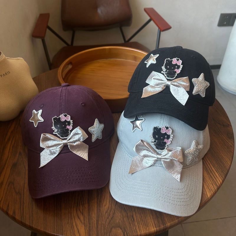Y2k hot girl hat heavy industry kt cat baseball cap korean style peaked cap