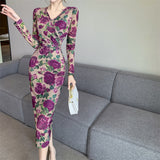 Women Dresses Slim-Fit Stand-out Figure Rose Dress