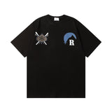 Rhude T Shir Sunset Snow Mountain Print Short Sleeve T-Shirt