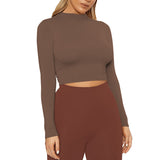 Women Tops Fashion Breathable Long Sleeves Top (ZJ0415)