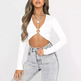Women Tops Fashion Breathable Long Sleeves Top (Zj0415)