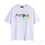 Purple Brand T ShirtsPurple Micro Label Letter Pattern Printed Short Sleeve T-Shirt
