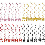 Themed Party Supplies Coquette Theme Bow Swirl Hanging Decorations – Birthday Party Decor