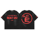 Hellstar T Shirt Beat Us! T-Shirt Washing Printed Short Sleeve T-Shirt