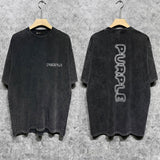 Purple Brand Distressed T Shirts Short Sleeve