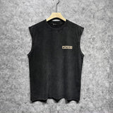 Purple Brand Distressed Tank T Shirts Distressed Sleeveless T-shirt Vest