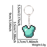Themed Party Supplies Minecraft Keychain – Pixel Game Theme Party Decoration Acrylic Weapon & Diamond Backpack Charm