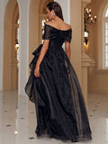 Women Party Dress Sequined Temperament Banquet Evening Gown (Ss0416)