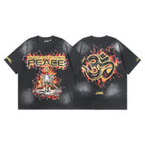 Hellstar T Shirt Flame Skull Short Sleeve Men's and Women's T-Shirt