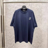 Men T-shirts Spring and Summer Paris Front and Back Graffiti Short Sleeve T-Shirt Loose Casual
