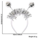 Themed Party Supplies Christmas Colorful Disco Ball Headband – 80s Themed Party Tinsel Hair Accessory