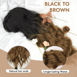 Women's Wigs Straight Bangs Long Ombre Wavy Wig