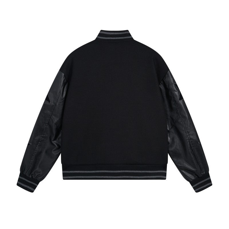 Bath Ape Coat Leather Sleeve Baseball Uniform Jacket