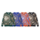 Rhude sweater micro-label letter totem jacquard crew neck sweater