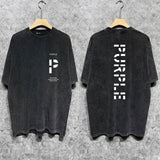 Purple Brand Distressed T Shirts Short Sleeve