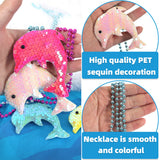 Themed Party Supplies Mermaid Ocean Series Necklace – Party Decoration with Dolphin Pendant & Glitter Tail