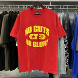 Hellstar T Shirt No Guts No Glory Print Short Sleeve T-Shirt