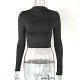 Women Tops Fashion Breathable Long Sleeves Top (ZJ0415)