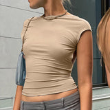 Women Tops Fashion Breathable Long Sleeves Top Front and Back Wearable (Hzl0412)