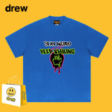 Drew T Shirts Funny Smiling Face Short Sleeve Printed T-shirt