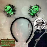 Halloween headband Halloween Glow-in-the-Dark Headband – Skull & Bat Light-Up Design