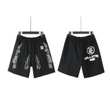 Hellstar Shorts Flame Print Casual Shorts