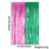 Themed Party Supplies Magic Wicked Witch Themed Foil Fringe Curtain – Shiny Pink & Green Party Backdrop