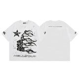 Hellstar T Shirt Vintage Old Print Loose Casual Crew Neck Short Sleeve T-Shirt