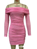 Women Dresses Pink Elegant Girl Evening Dress (Hwfs0410)A