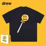 Drew T Shirts Smiley Letter Cotton T-shirt