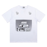 C.e t shirts character pattern letter printing round neck pullover short sleeves
