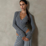 Women Jumpsuit Long Sleeve Comfortable Stretch Jumpsuit (Zj0415)